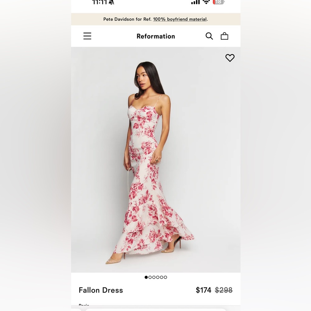 Reformation Fallon Dress Paris - Size 4